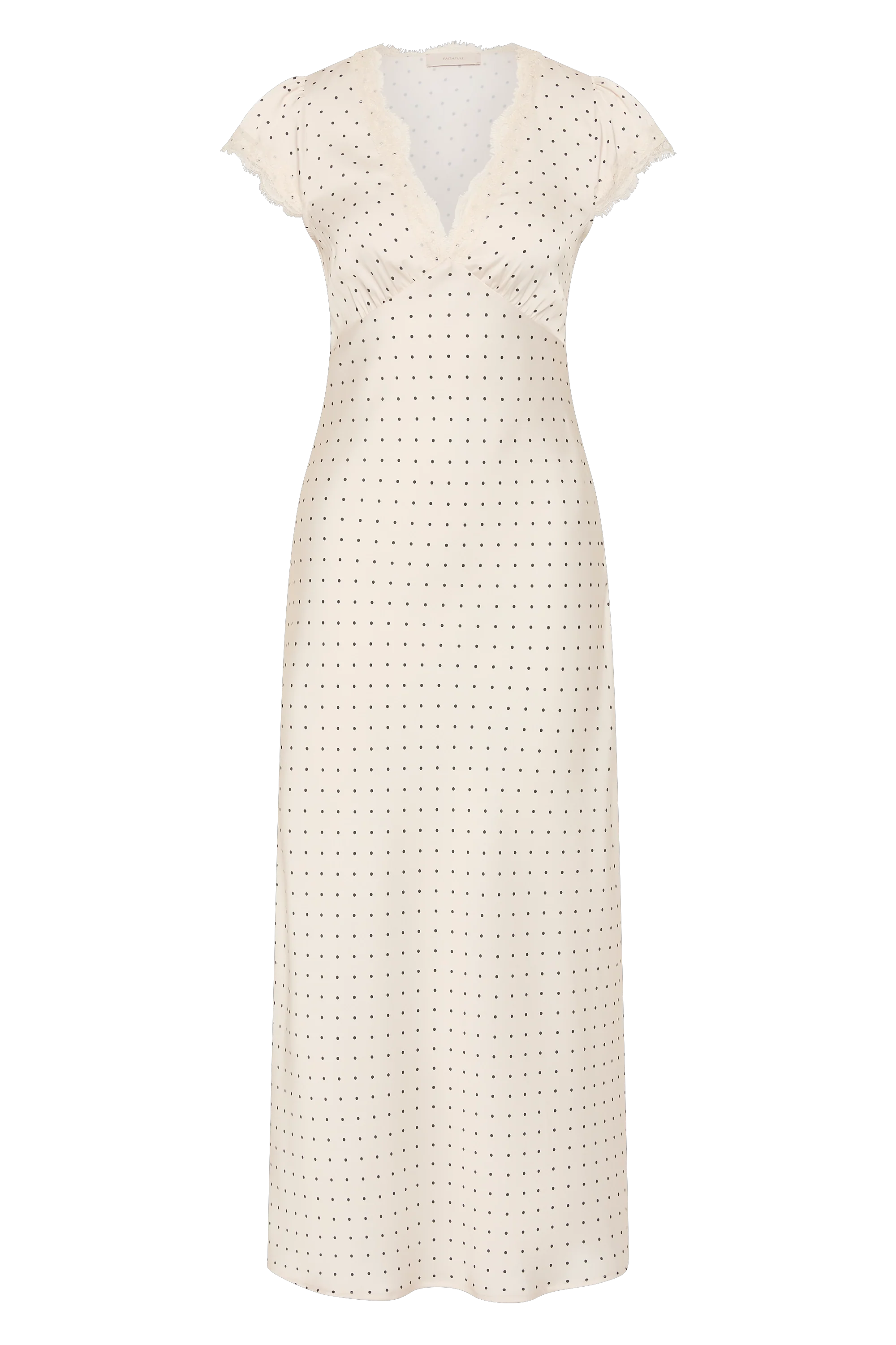 Mina Midi Dress Polka Dot Antique White